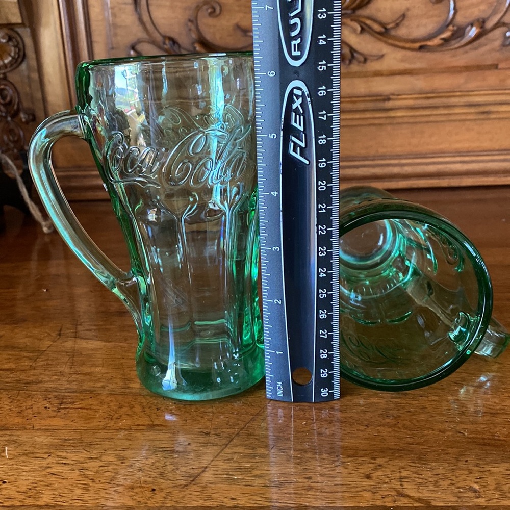 Coca~Cola Libby Green Glass Mug - Picture 6 of 7